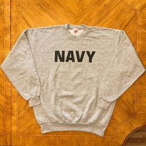 Vintage Soffe Navy Sweatshirt Mens Size XL Gray Made In USA VTG